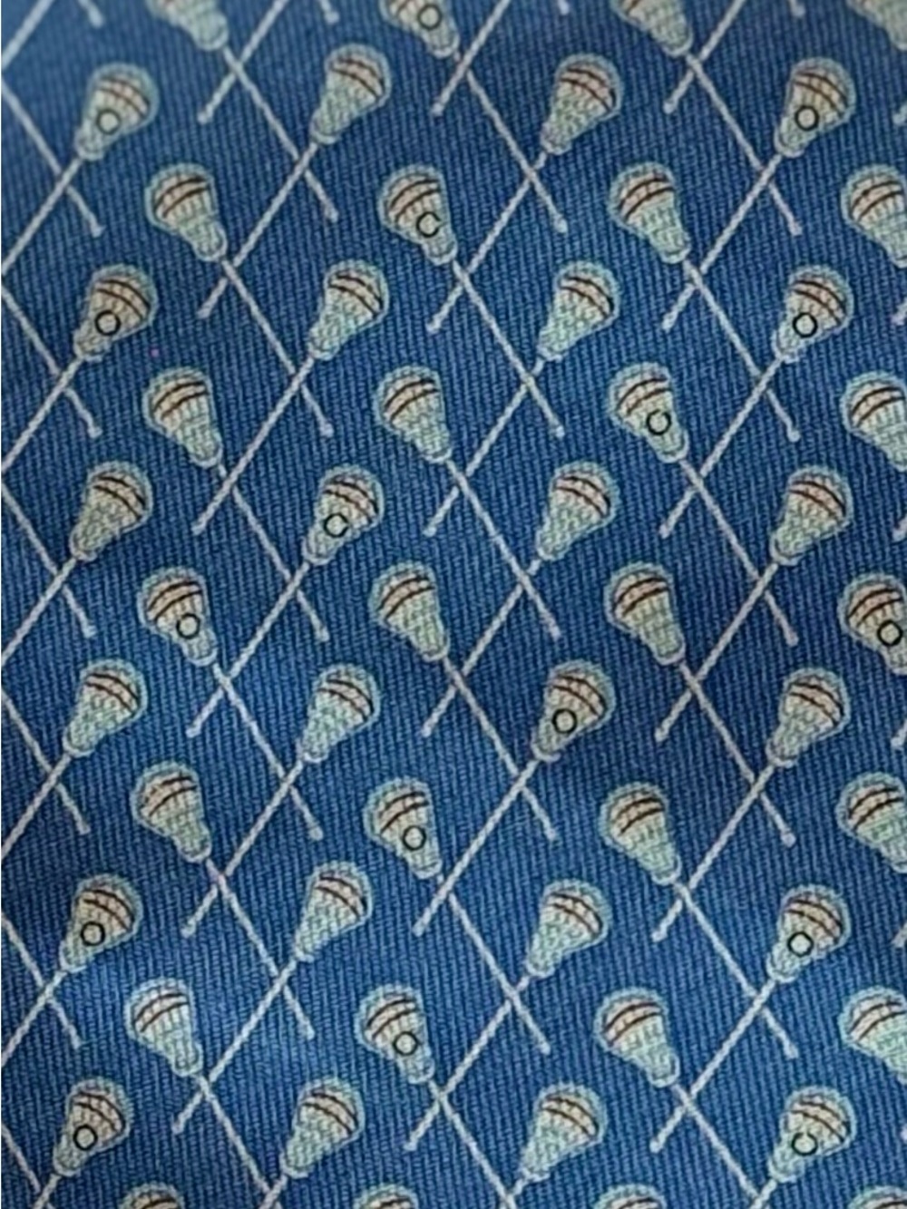 Vineyard Vines Blue Silk Lacrosse Motif Tie